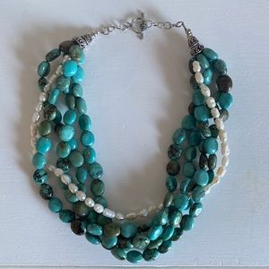 Boho turquoise necklace
